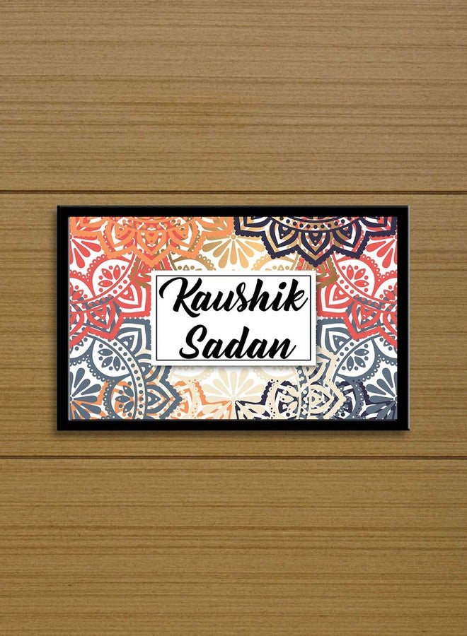 999STORE Printed Clasical Pattern For Home Name Plate (Mdf & Fiber Frame_12 X7.5 Inches_Multi) - Image 2